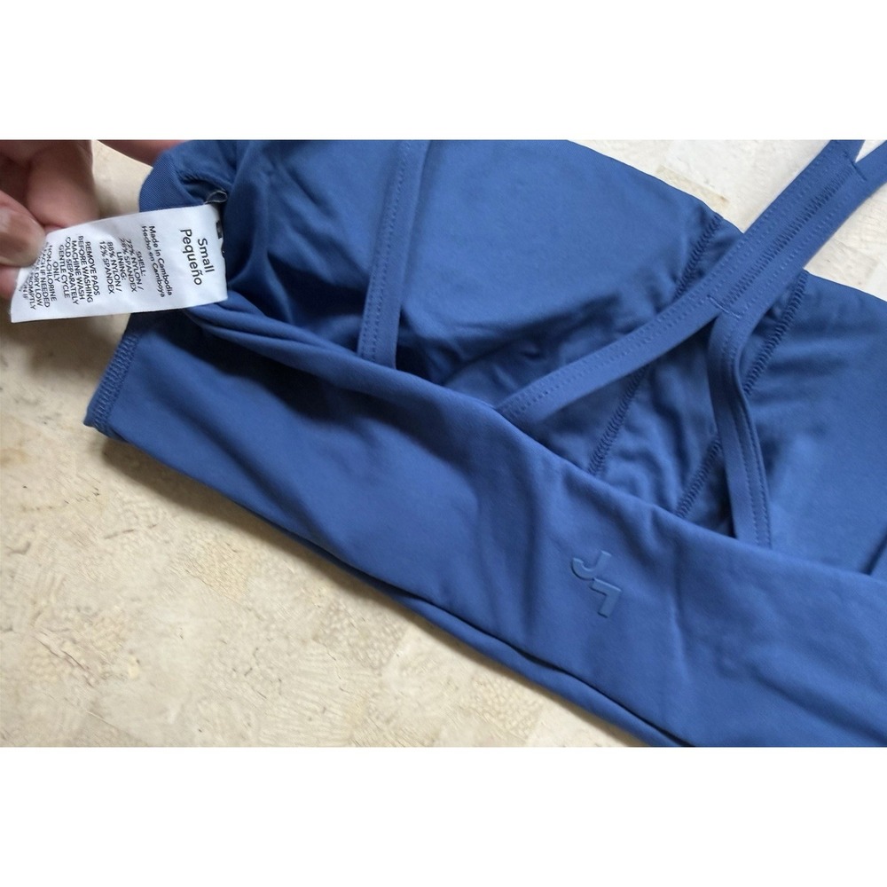 Joy Lab Lot of 3 NWT‎ Crop Top Floral Biker Shorts Blue Sports Bra Sz Small - Picture 6 of 6